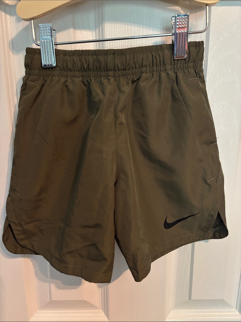Toddler Boys’ Nike Olive Green Dri-Fit Shorts with Black Swoosh - Size XS(4)